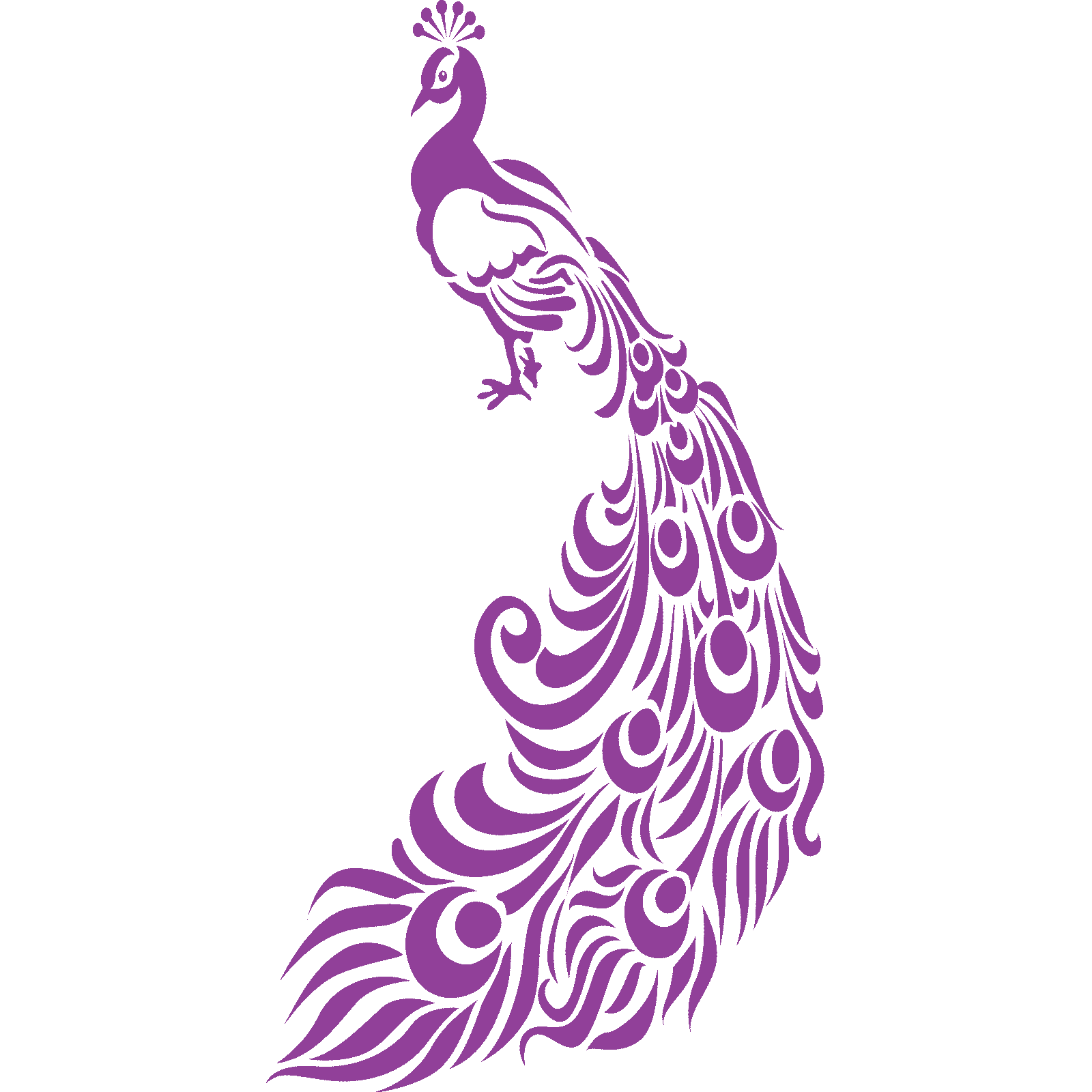 Ornate Peacock With Feathers Bird Wall Sticker Decal Transfer Home Matt Vinyl UK - Picture 19 of 36