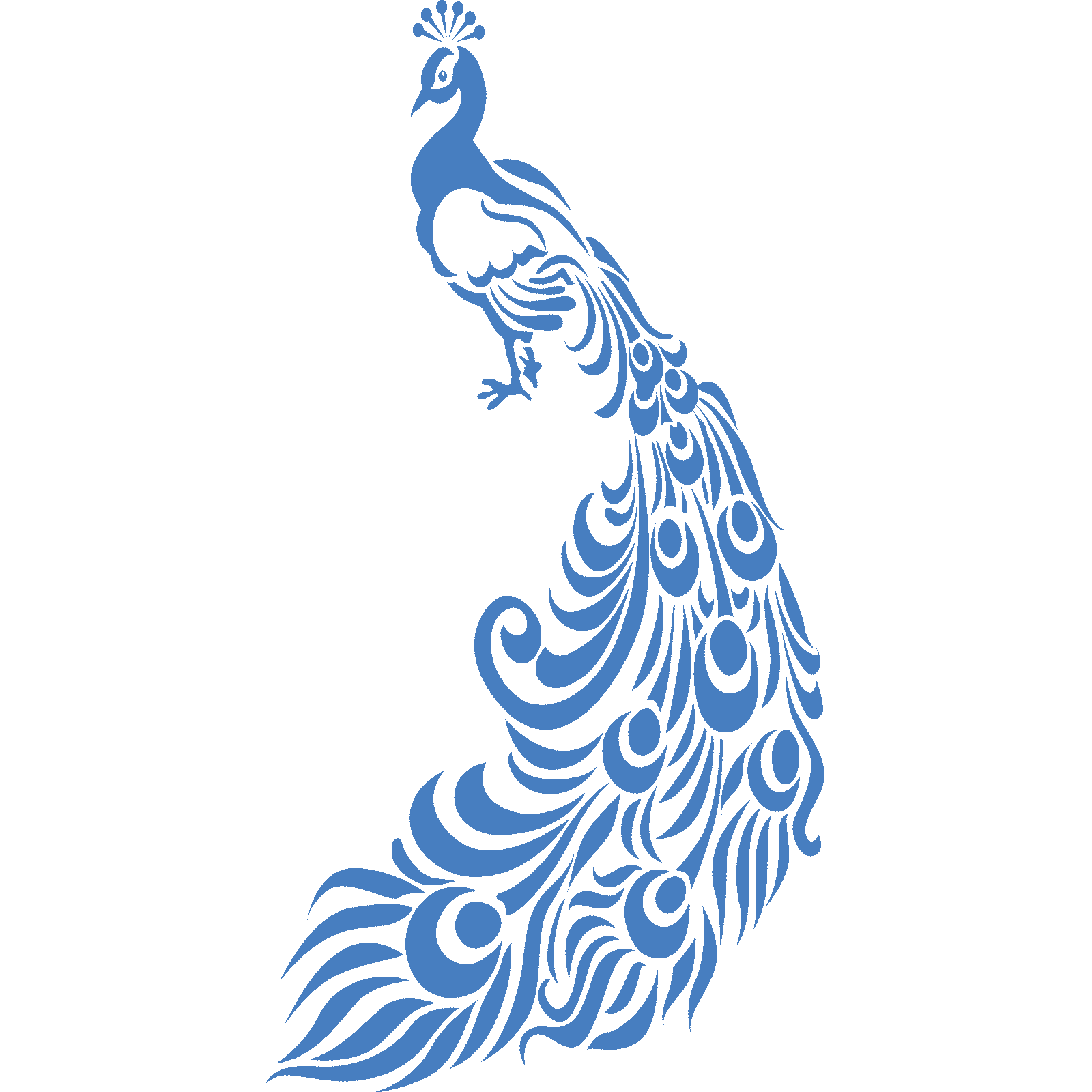 Ornate Peacock With Feathers Bird Wall Sticker Decal Transfer Home Matt Vinyl UK - Picture 23 of 36