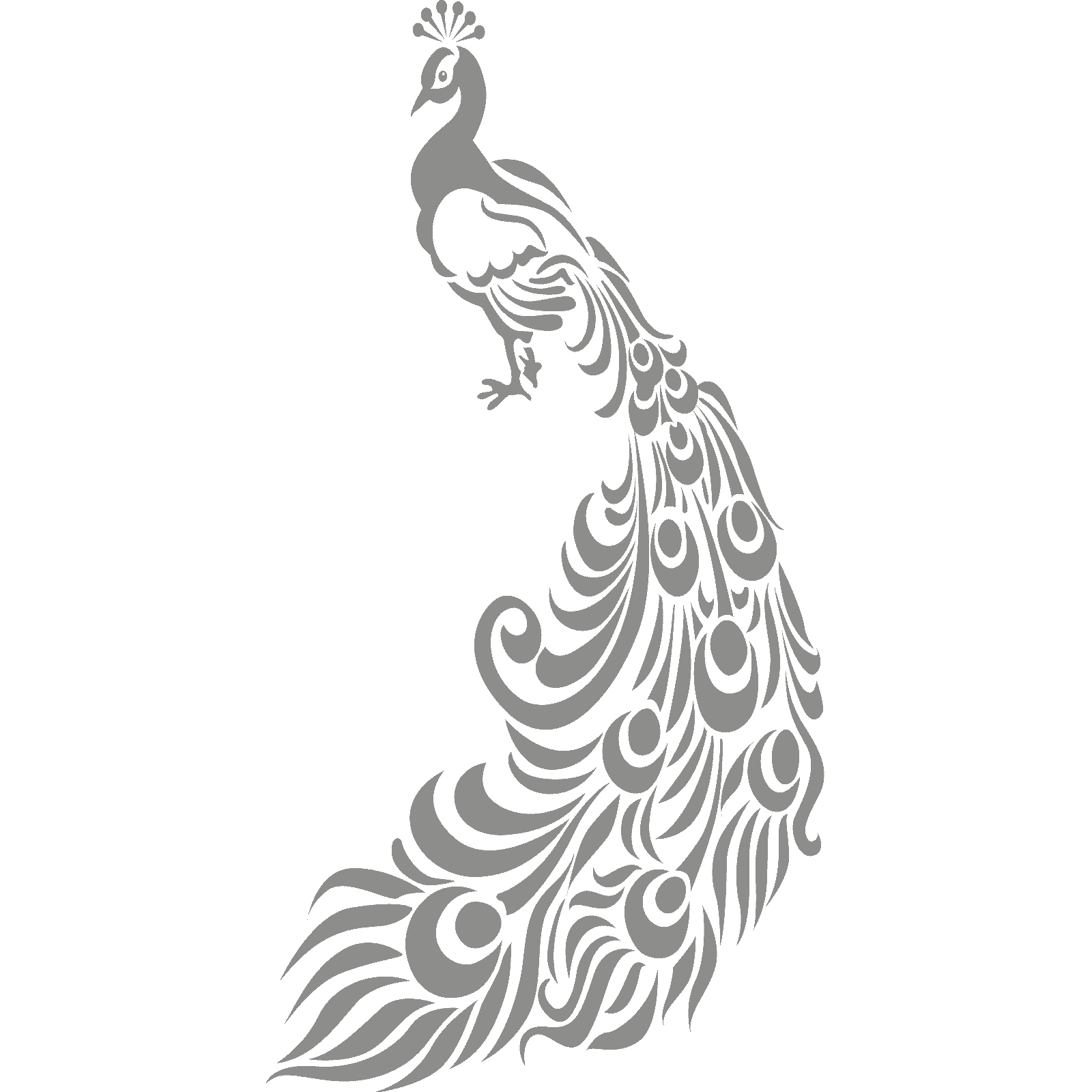 Ornate Peacock With Feathers Bird Wall Sticker Decal Transfer Home Matt Vinyl UK - Picture 32 of 36