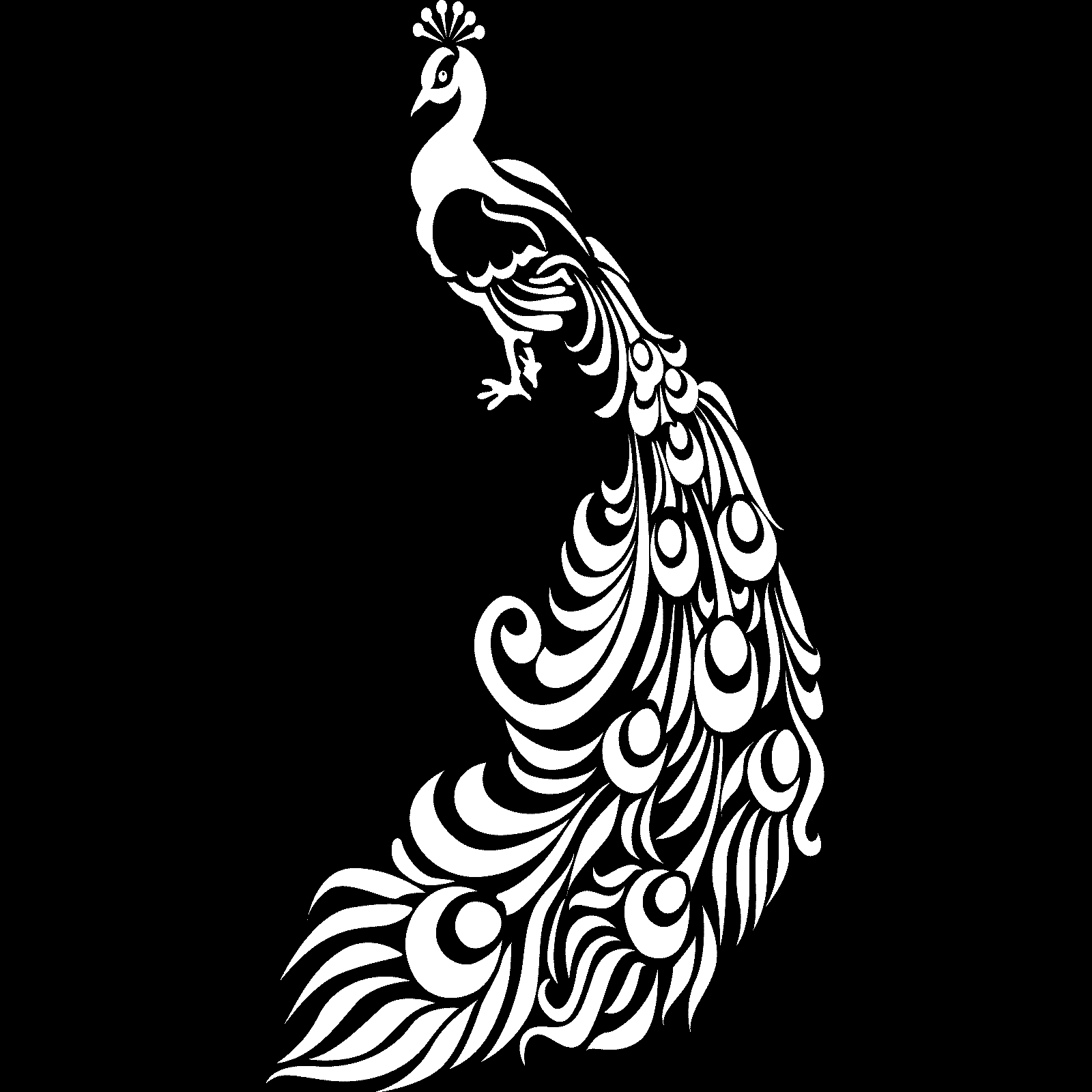 Ornate Peacock With Feathers Bird Wall Sticker Decal Transfer Home Matt Vinyl UK - Picture 34 of 36