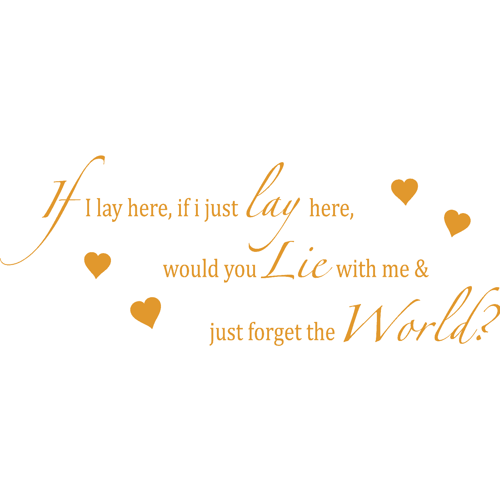 If I Lay Here - Hearts Chasing Cars Song Lyrics Snow Patrol Wall Sticker Decal - Picture 14 of 36