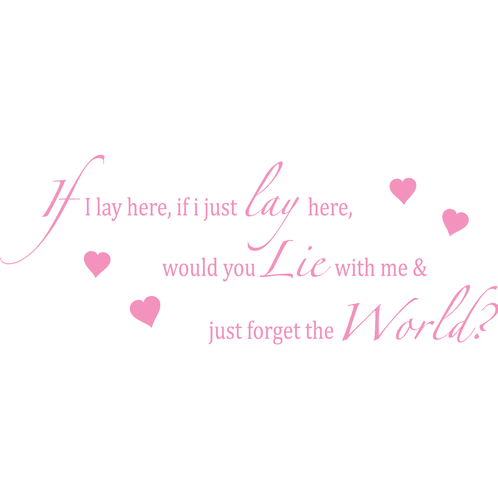 If I Lay Here - Hearts Chasing Cars Song Lyrics Snow Patrol Wall Sticker Decal - Picture 17 of 36