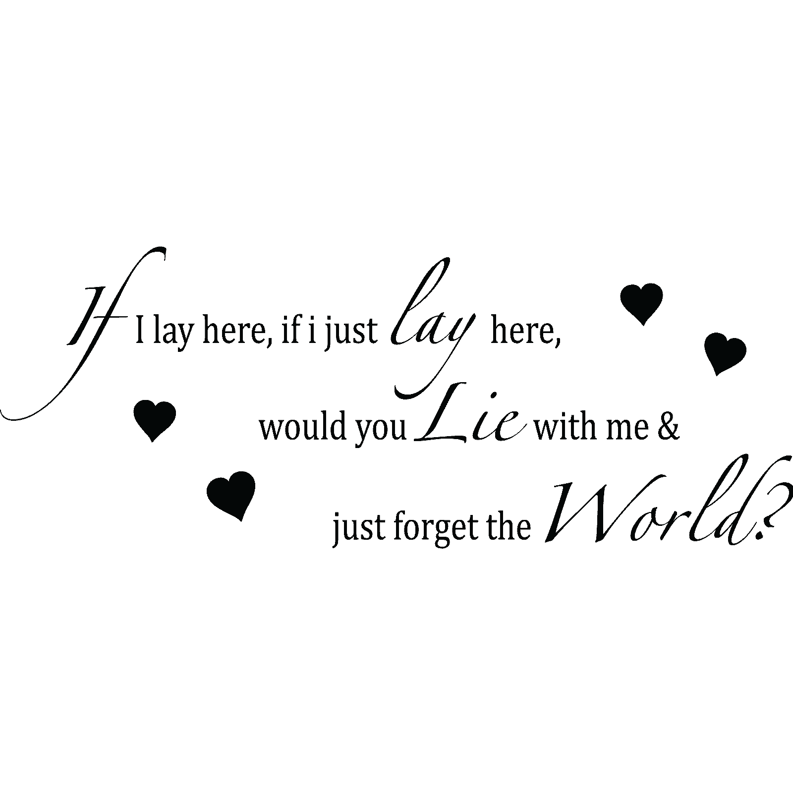 If I Lay Here - Hearts Chasing Cars Song Lyrics Snow Patrol Wall Sticker Decal - Picture 33 of 36