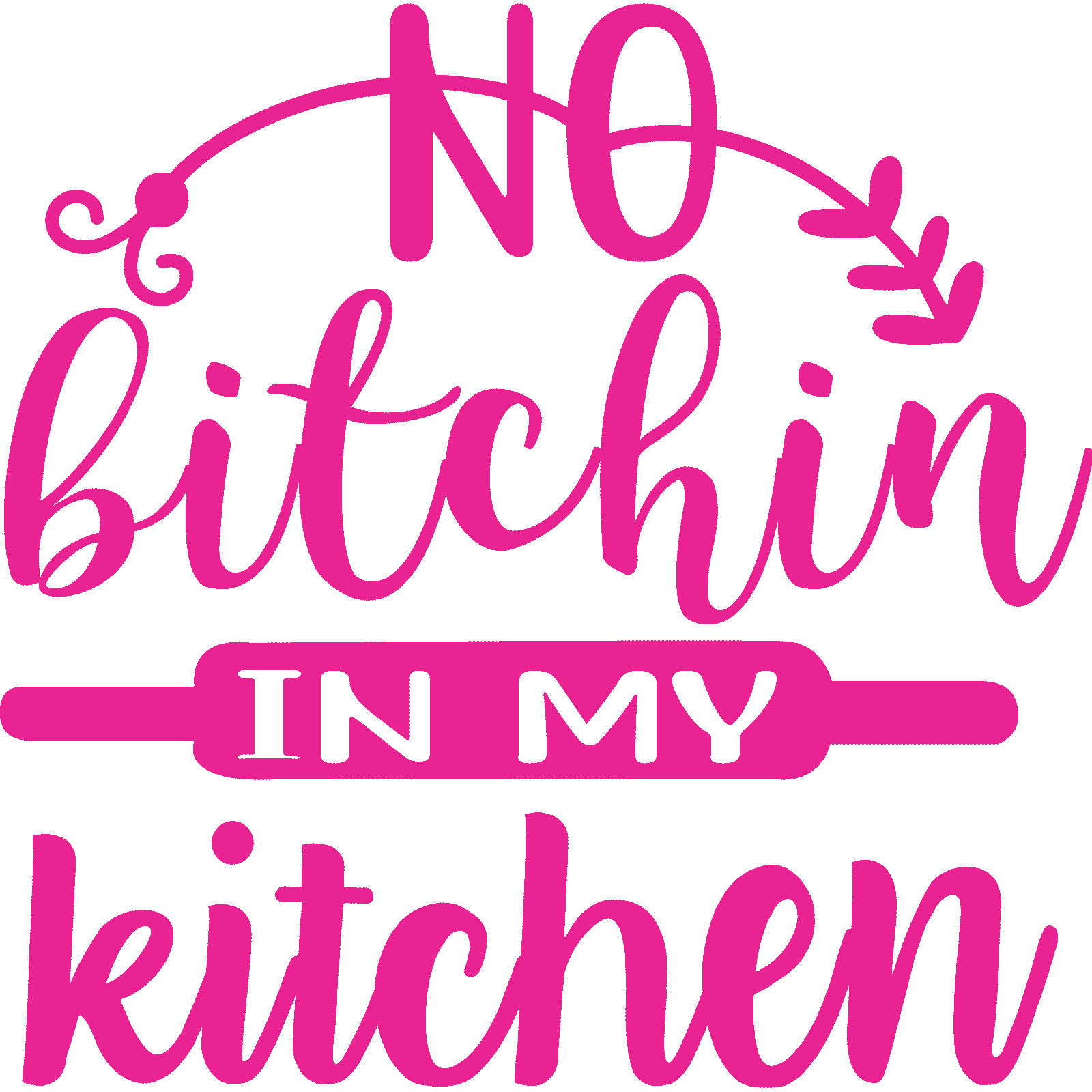 Calcomanía pegatina de pared No Bitchin In My Kitchen v5 cotización divertida decoración para cocinar y hornear - Imagen 18 de 36