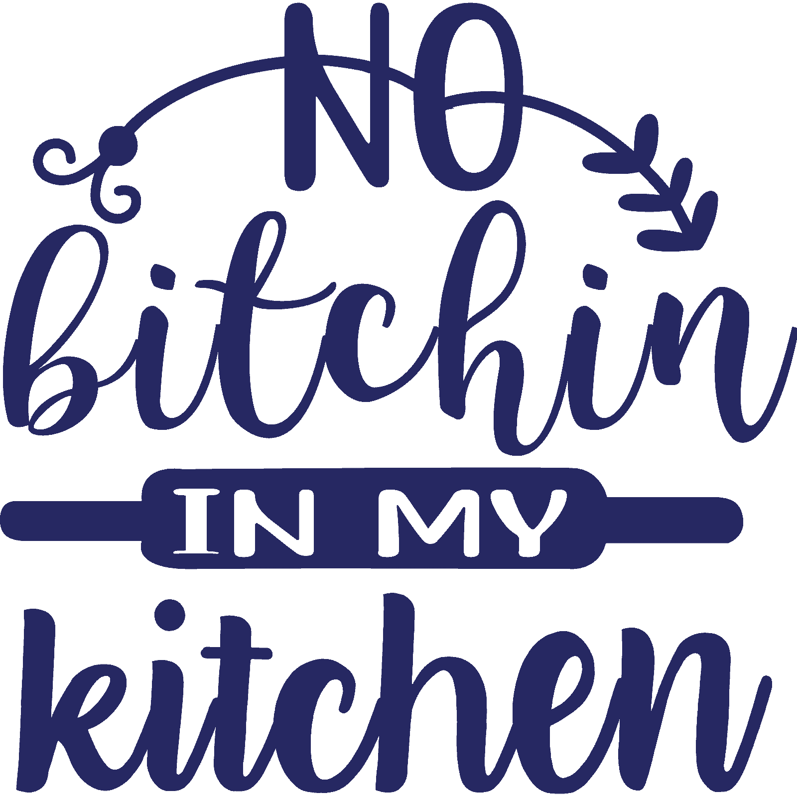 Calcomanía pegatina de pared No Bitchin In My Kitchen v5 cotización divertida decoración para cocinar y hornear - Imagen 20 de 36