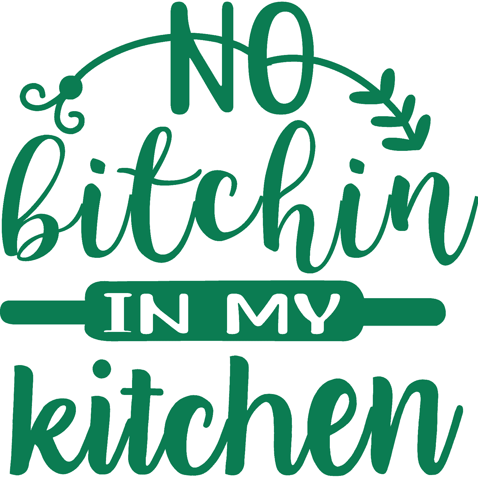 Calcomanía pegatina de pared No Bitchin In My Kitchen v5 cotización divertida decoración para cocinar y hornear - Imagen 25 de 36