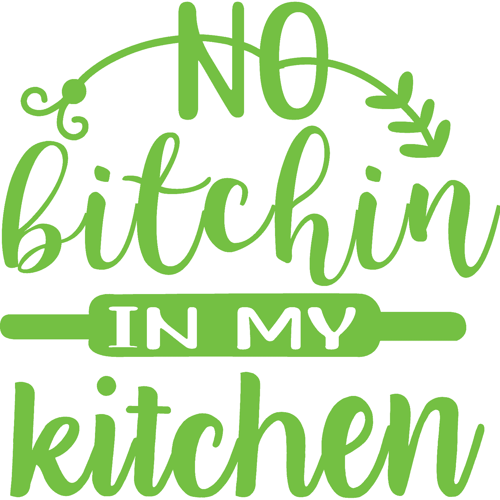 Calcomanía pegatina de pared No Bitchin In My Kitchen v5 cotización divertida decoración para cocinar y hornear - Imagen 27 de 36
