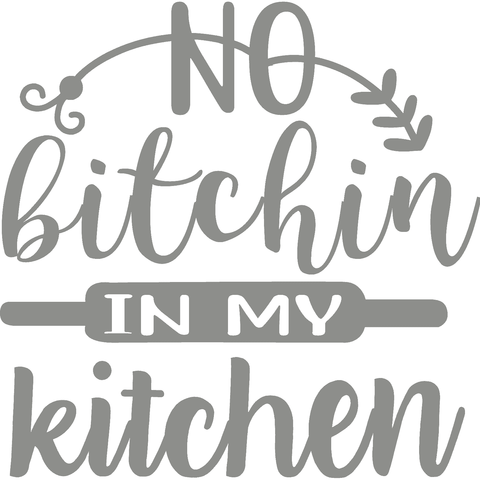Calcomanía pegatina de pared No Bitchin In My Kitchen v5 cotización divertida decoración para cocinar y hornear - Imagen 32 de 36