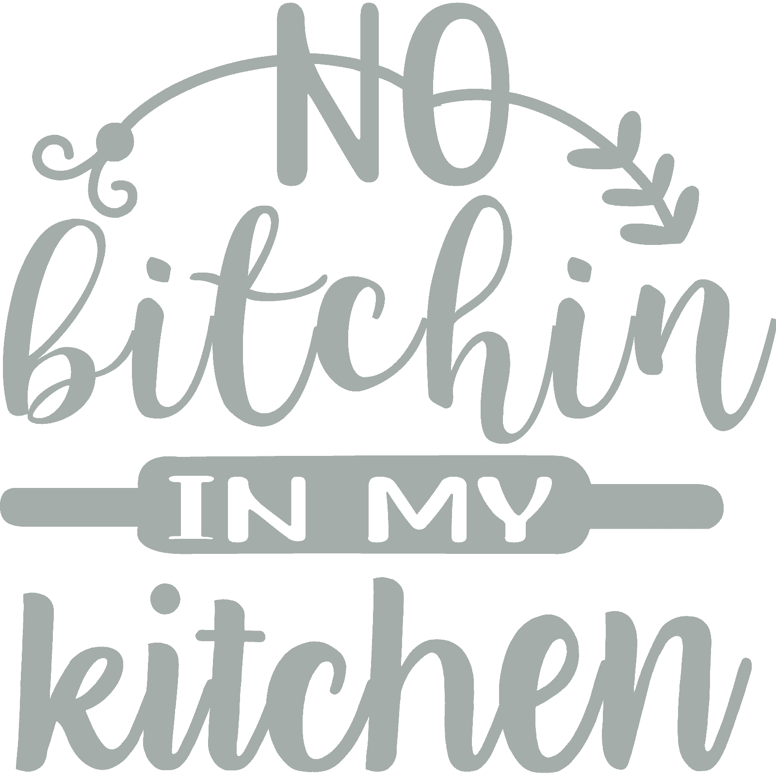 Calcomanía pegatina de pared No Bitchin In My Kitchen v5 cotización divertida decoración para cocinar y hornear - Imagen 36 de 36
