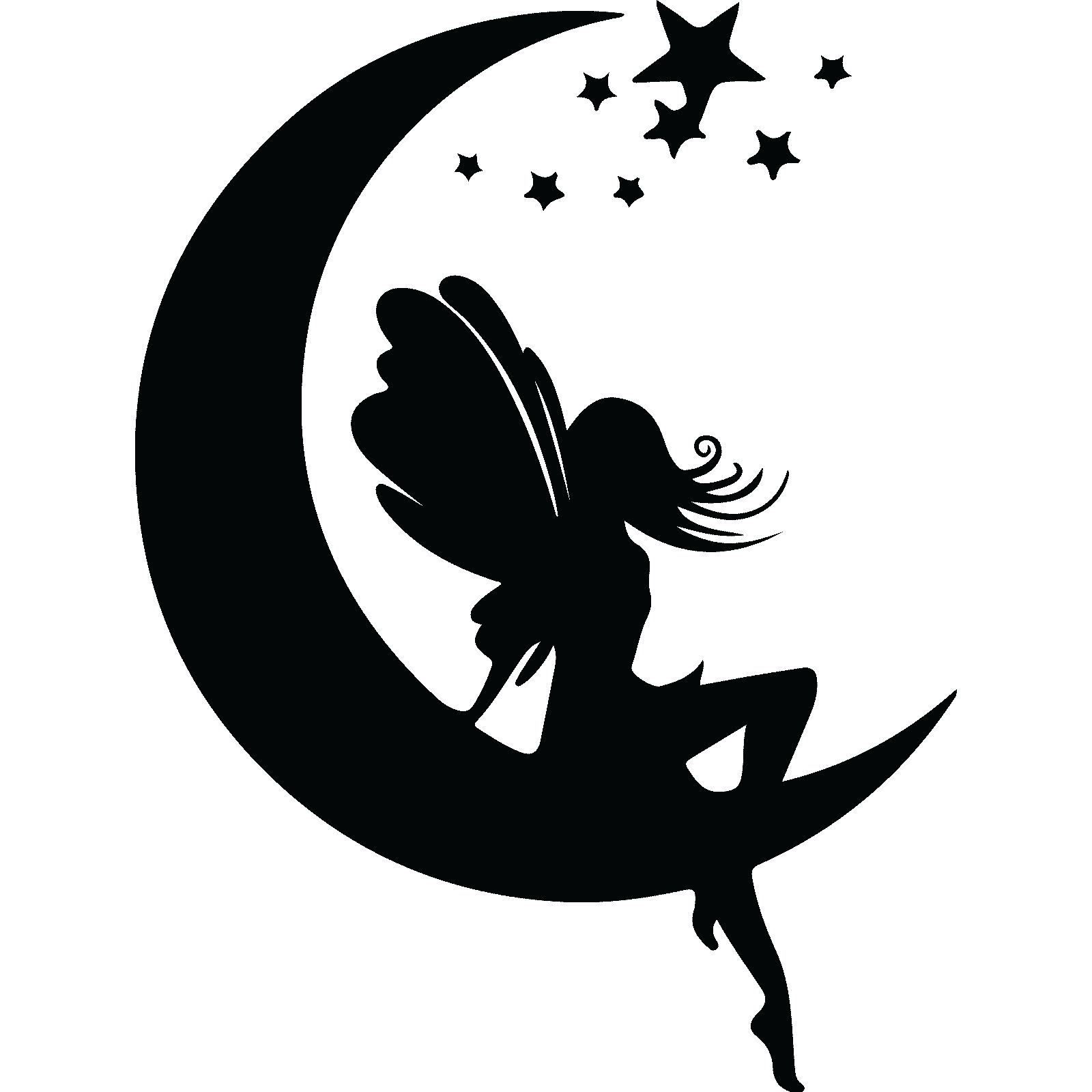 Calcomanía pegatina de pared Fairy Sat On The Moon decoración de dormitorio infantil - Imagen 33 de 36