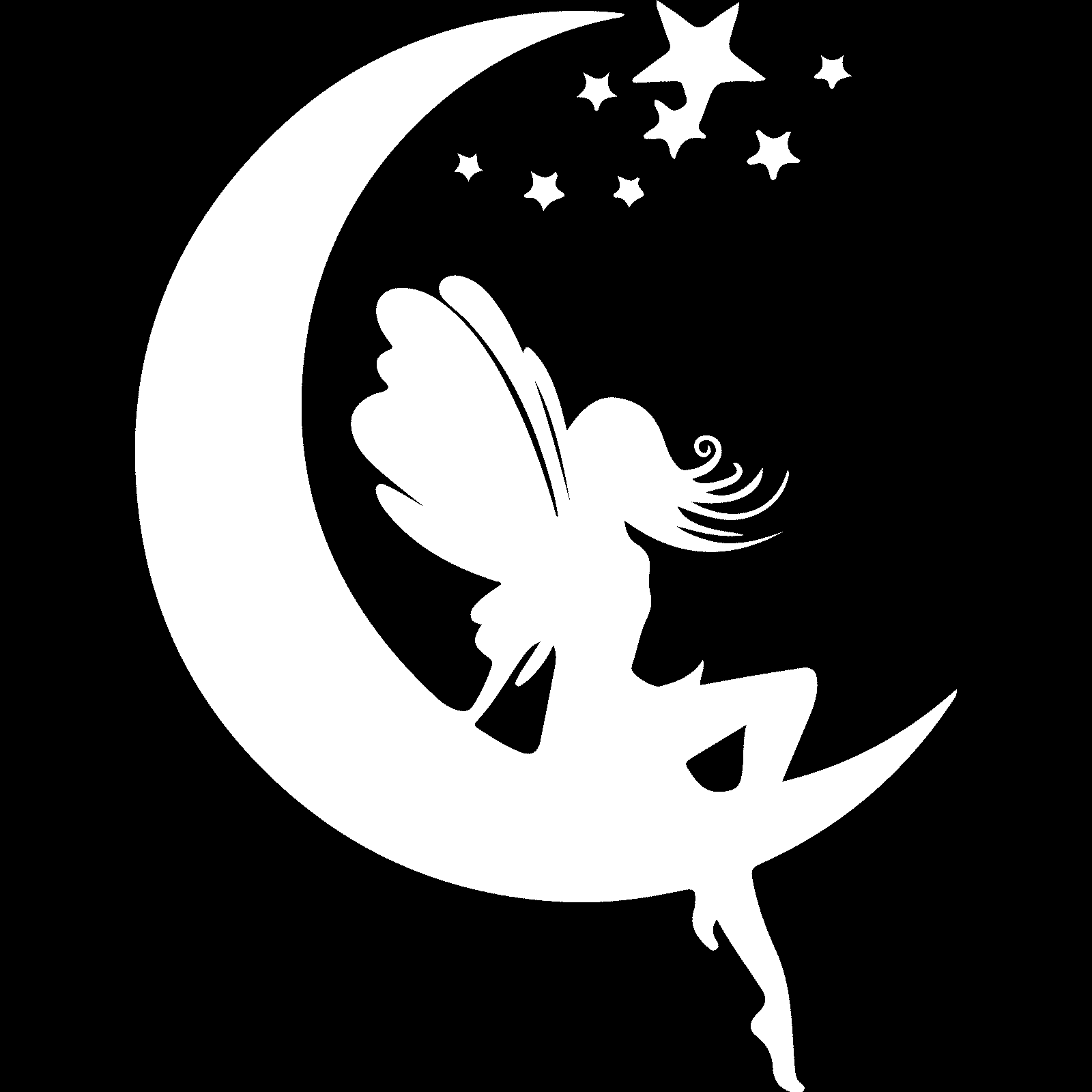 Calcomanía pegatina de pared Fairy Sat On The Moon decoración de dormitorio infantil - Imagen 34 de 36
