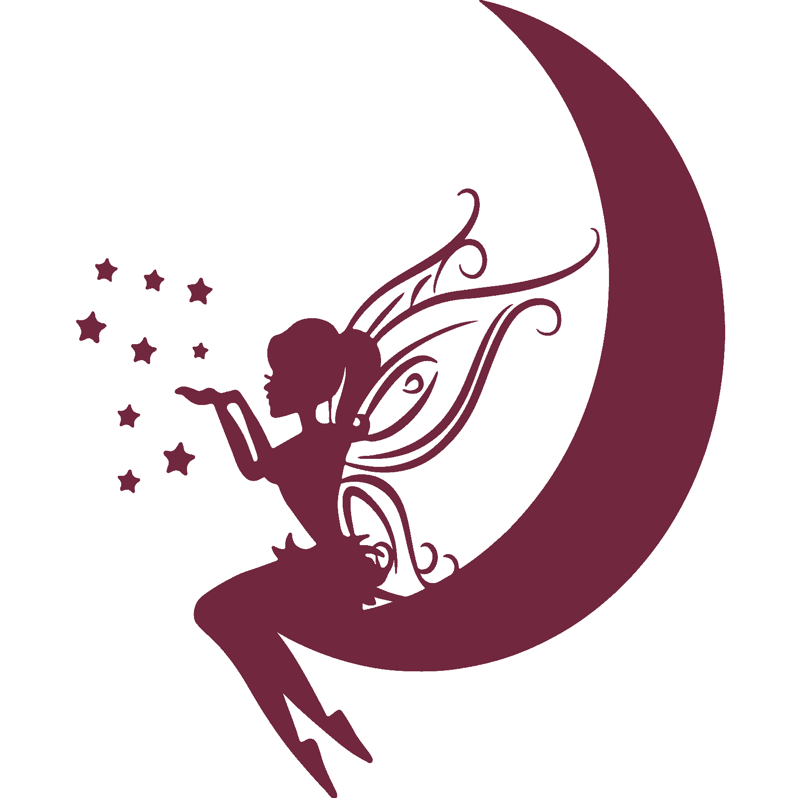 Calcomanía adhesiva de pared de hadas soplando polvo en la luna decoración de dormitorio infantil para niños - Imagen 16 de 36