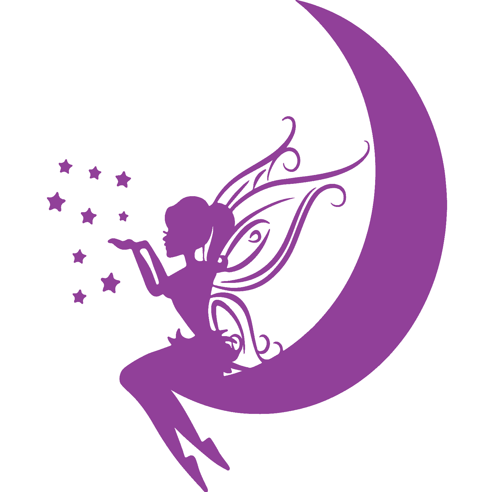 Calcomanía adhesiva de pared de hadas soplando polvo en la luna decoración de dormitorio infantil para niños - Imagen 19 de 36