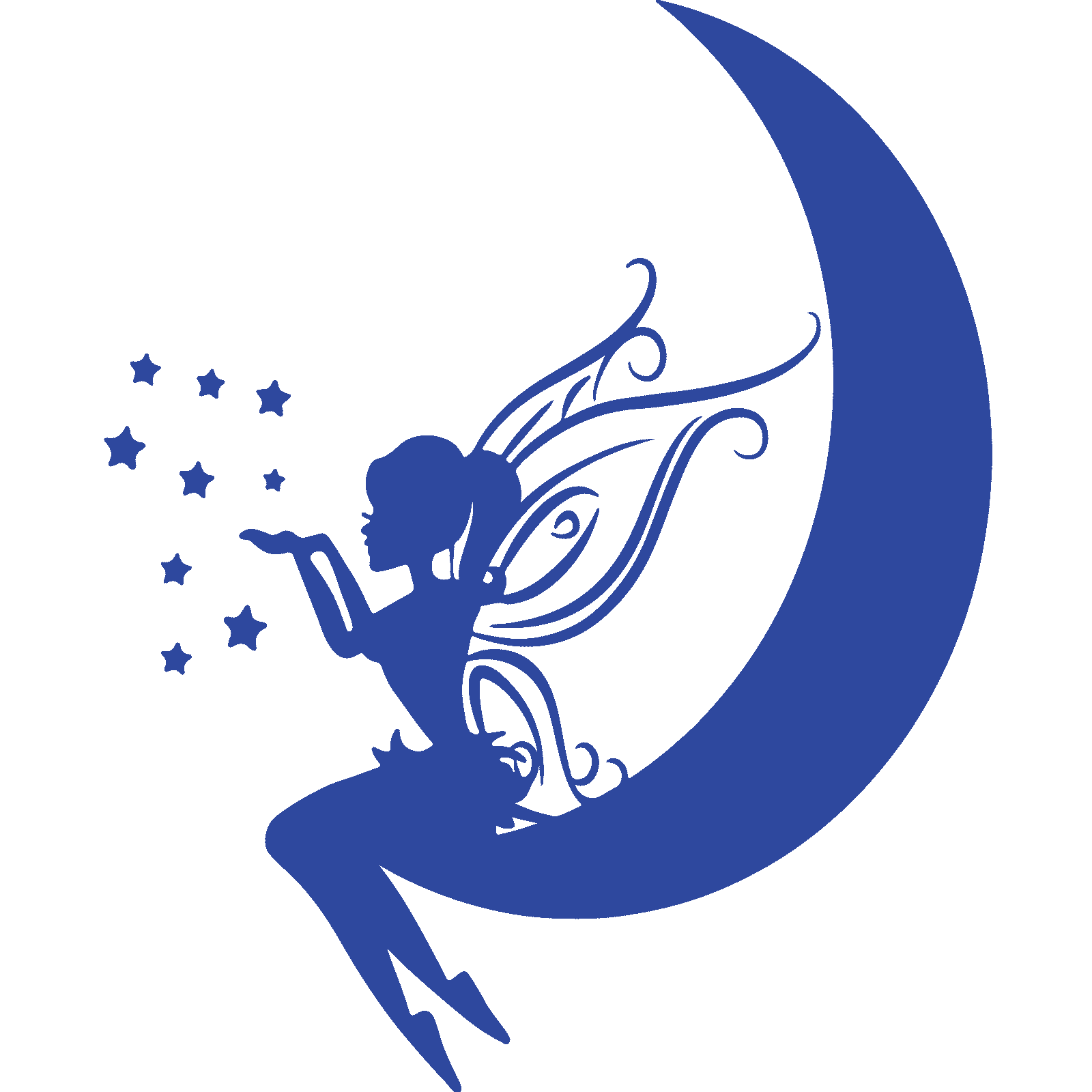 Calcomanía adhesiva de pared de hadas soplando polvo en la luna decoración de dormitorio infantil para niños - Imagen 21 de 36