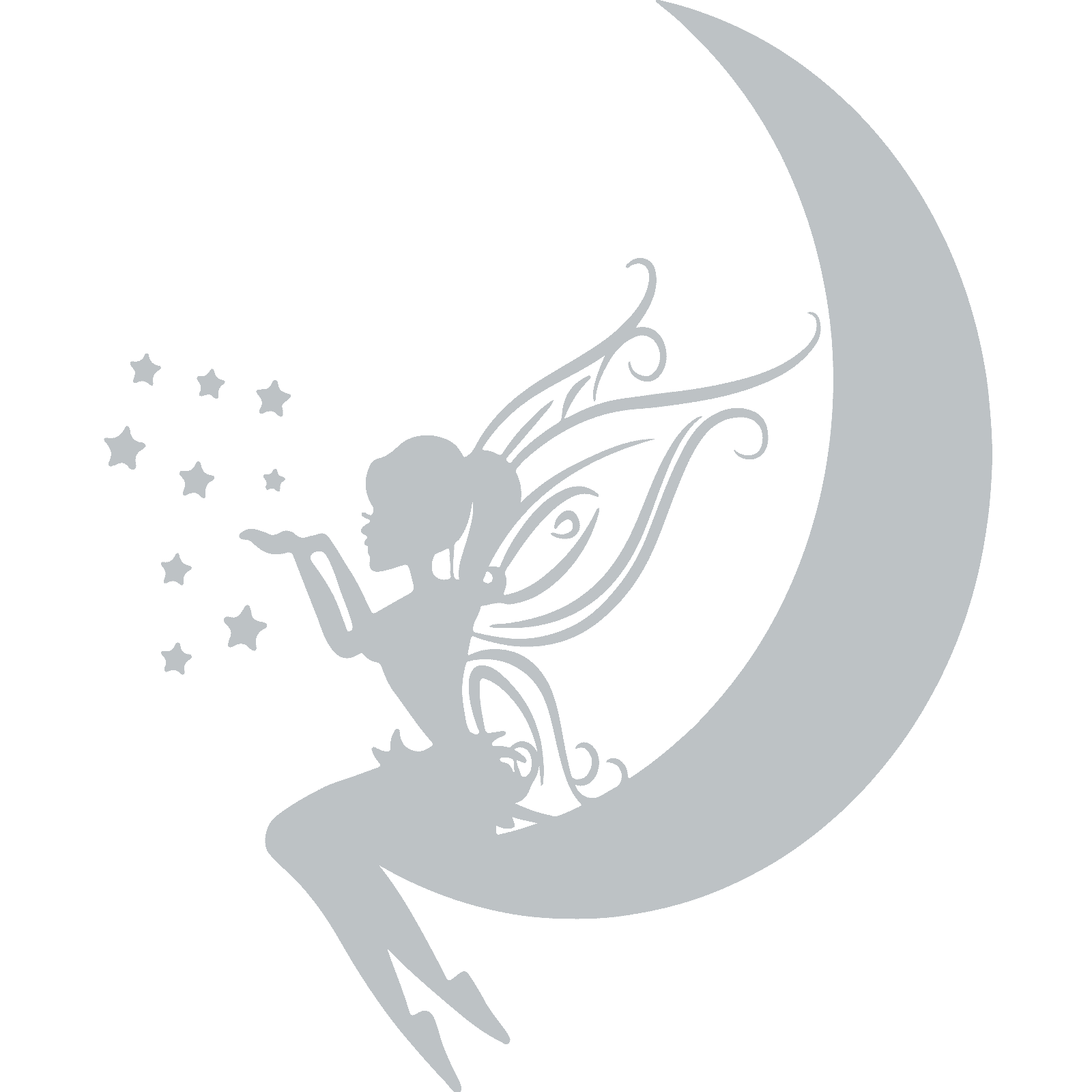 Calcomanía adhesiva de pared de hadas soplando polvo en la luna decoración de dormitorio infantil para niños - Imagen 31 de 36