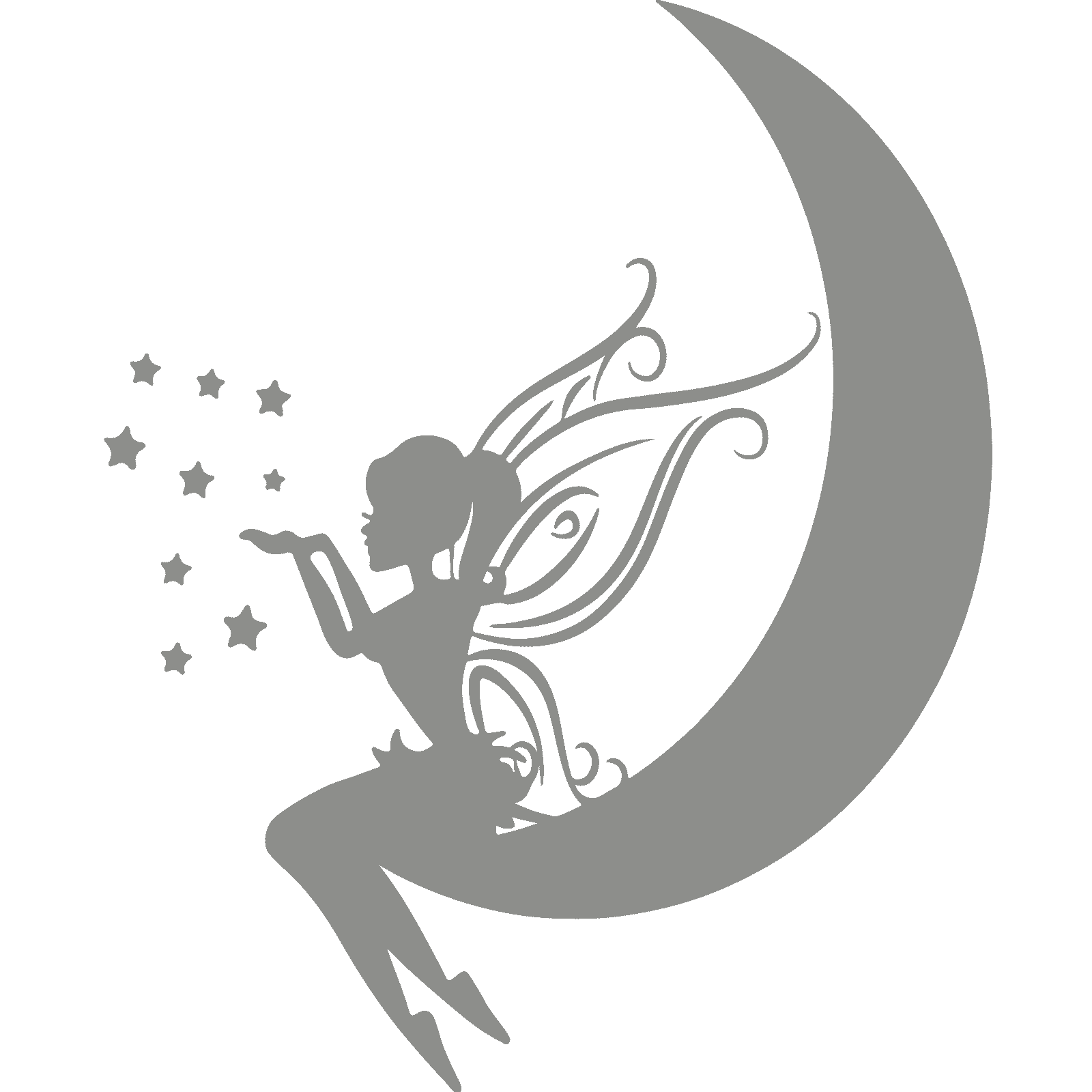 Calcomanía adhesiva de pared de hadas soplando polvo en la luna decoración de dormitorio infantil para niños - Imagen 32 de 36