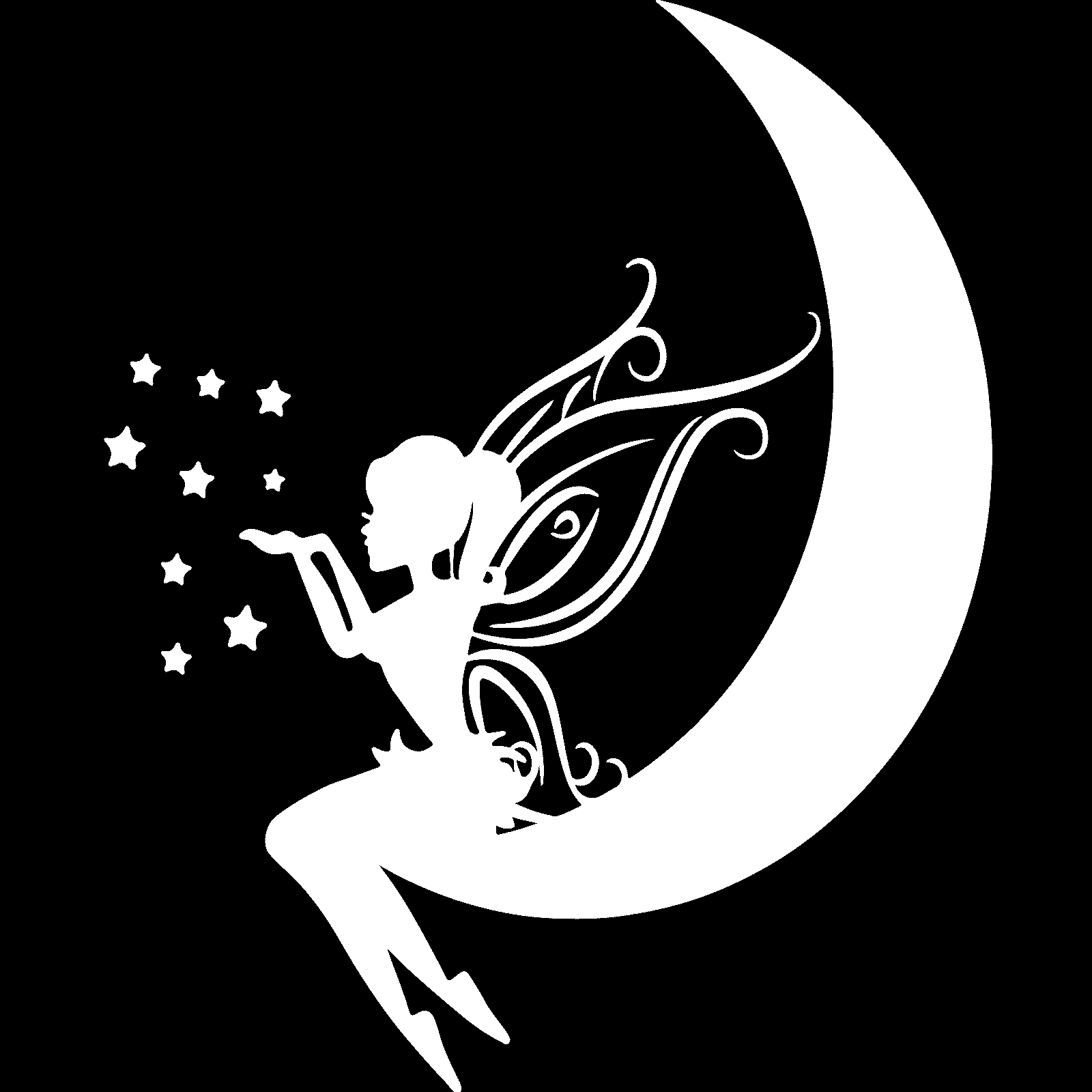 Calcomanía adhesiva de pared de hadas soplando polvo en la luna decoración de dormitorio infantil para niños - Imagen 34 de 36