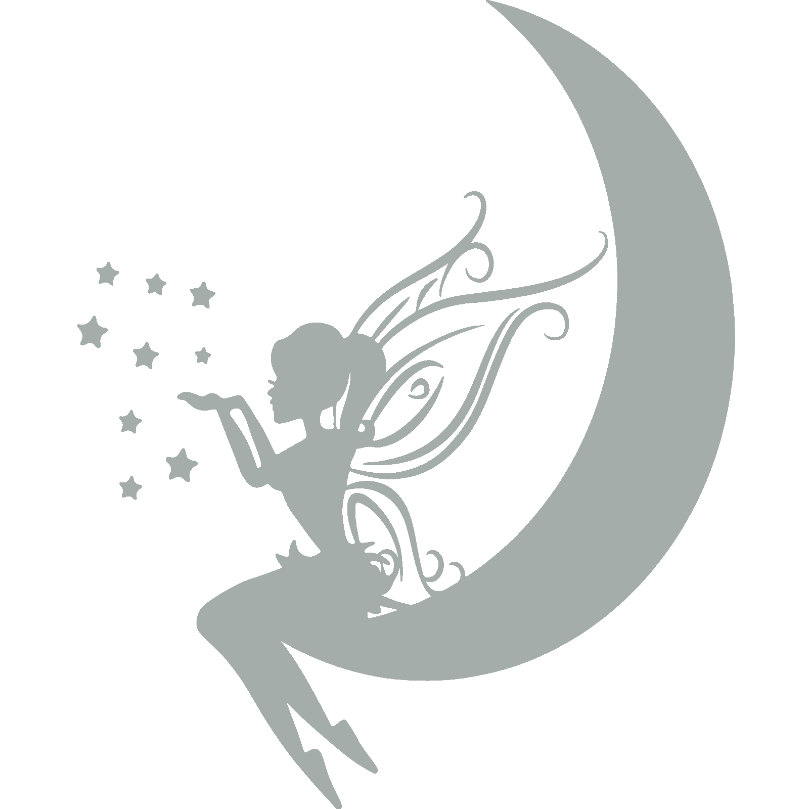 Calcomanía adhesiva de pared de hadas soplando polvo en la luna decoración de dormitorio infantil para niños - Imagen 36 de 36