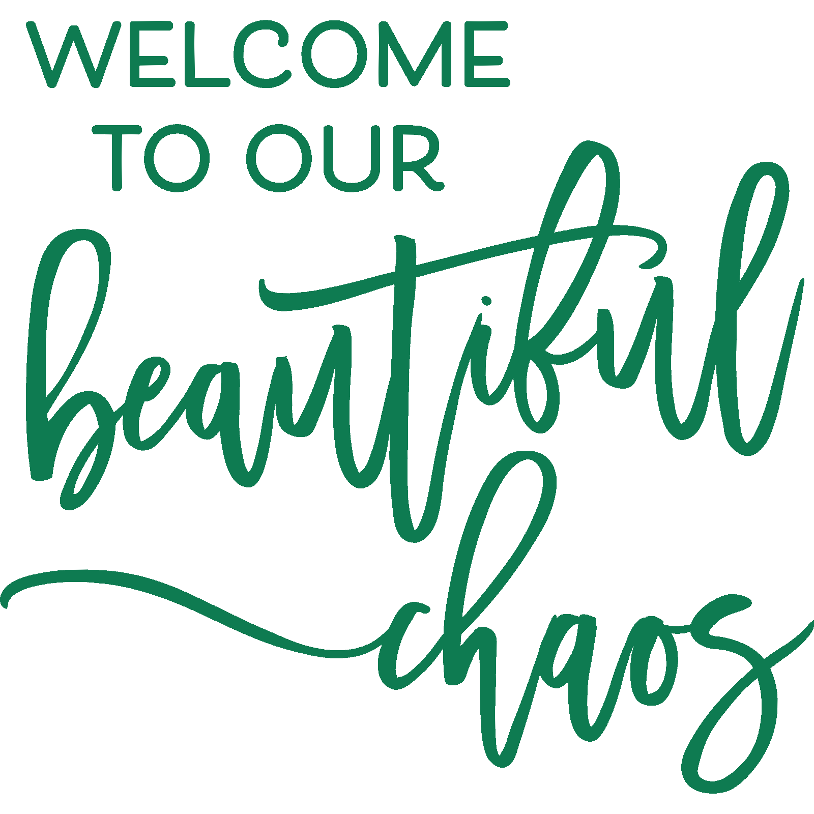 Willkommen in unserem schönen Chaos Wandsticker Aufkleber Zitat Familie Zuhause Schlafzimmer - Bild 25 von 36